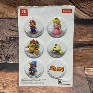 Nintendo Switch Super Mario RPG Button Pin Set Sealed GameStop Promo Geno 6 Pins